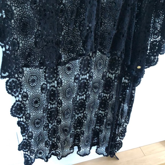 NEW Agua Bendita crochet high low tunic black - Picture 7 of 7